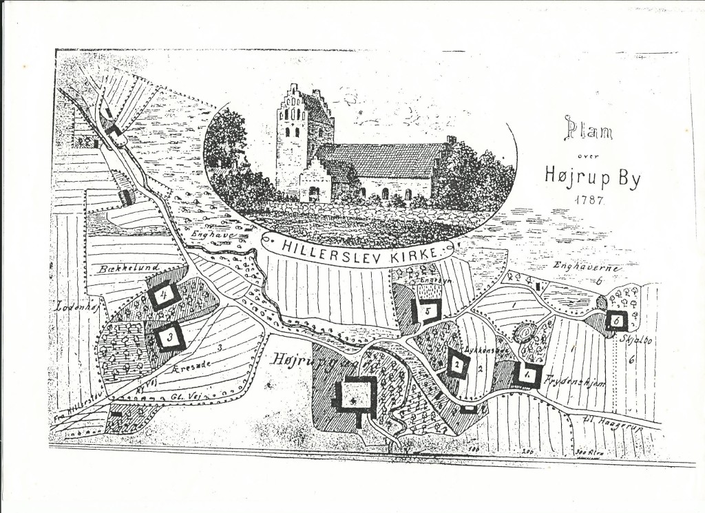 plantegning fra Højrup 1787